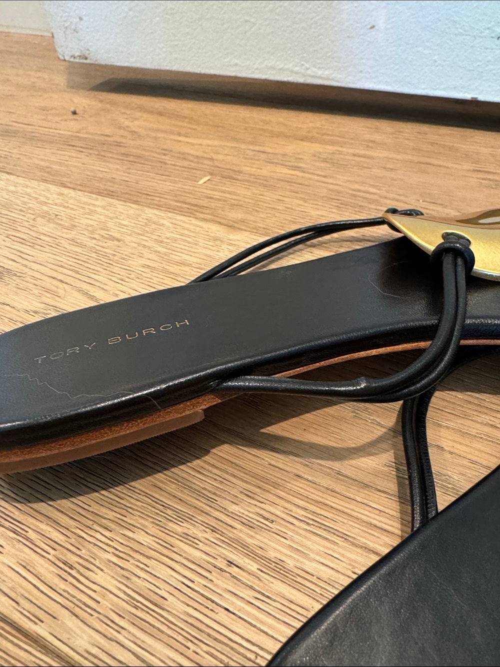 Tory Burch Patos Black Leather Sandals - Picture 5 of 7